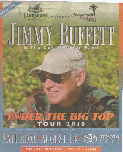jimmy buffett toyota park tickets #7 jimmy buffett toyota park tickets #7